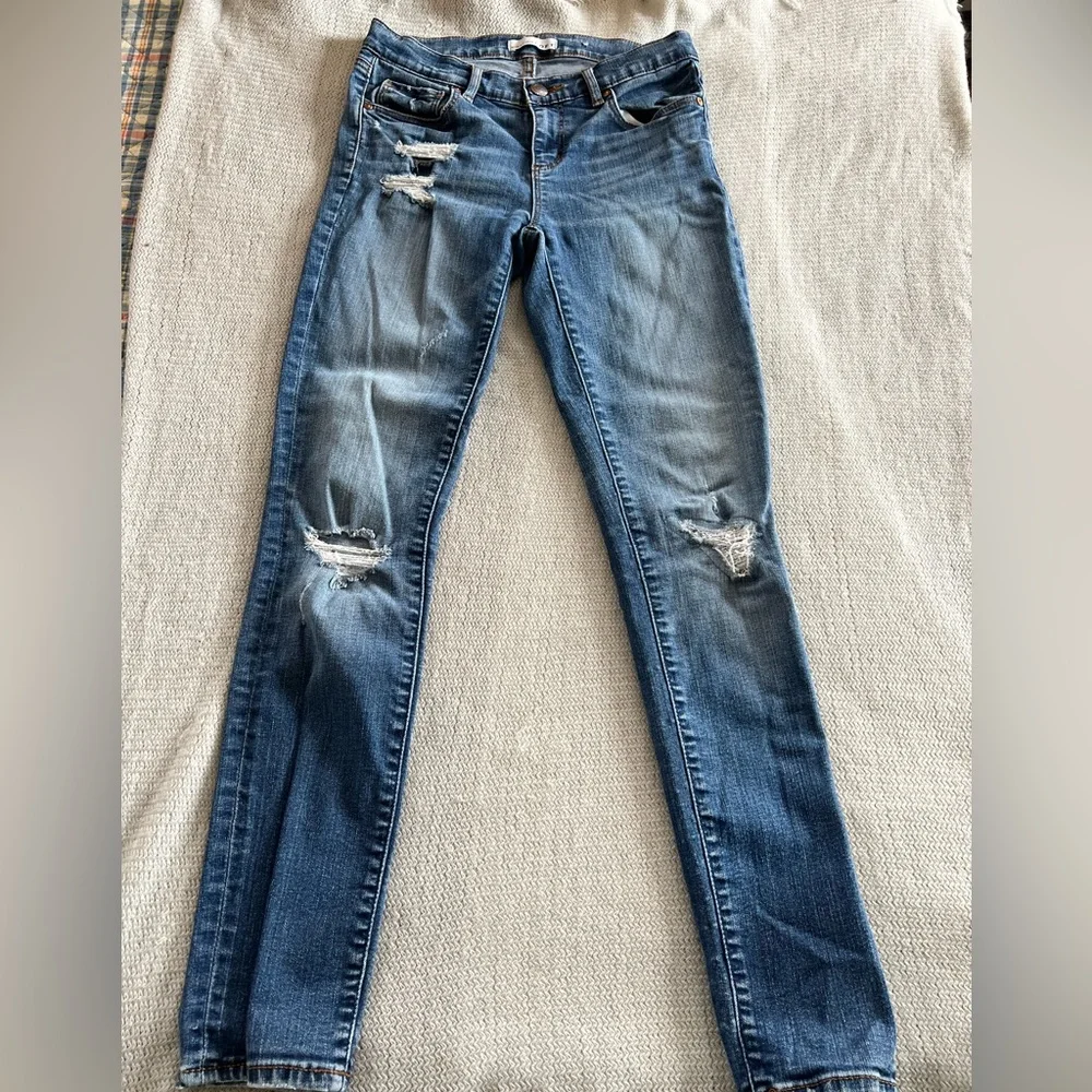 👖 Loft Women’s Modern Skinny distressed jeans size 0 - Picture 2 of 5